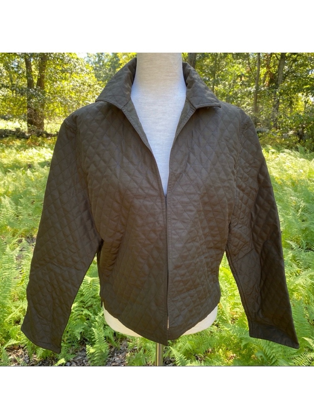 CARLISLE JACKET QUILTED OLIVE GREEN LONG SLEEVE COAT Size 4
